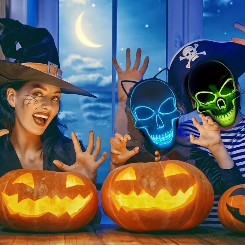 قناع جمجمة مرعب للهالوين، قناع - مراجعة Led Purge Mask Halloween وسعره