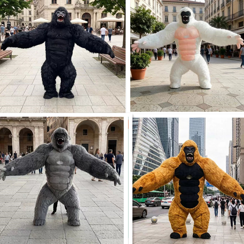 نفخ زي التميمة الغوريلا لحفلة  - مراجعة Inflatable Dinosaur Costume Adult وسعره
