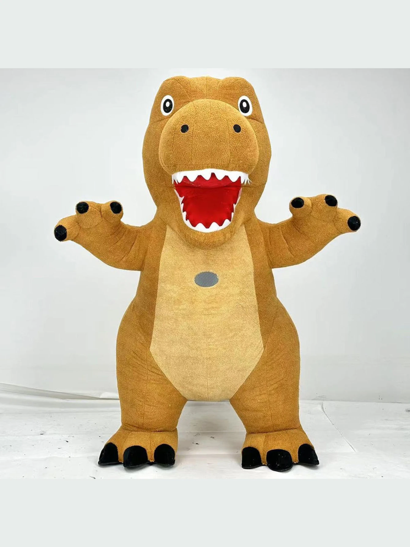 زي تنكري على شكل ديناصور أصفر  - مراجعة Inflatable Dinosaur Costume Adult وسعره